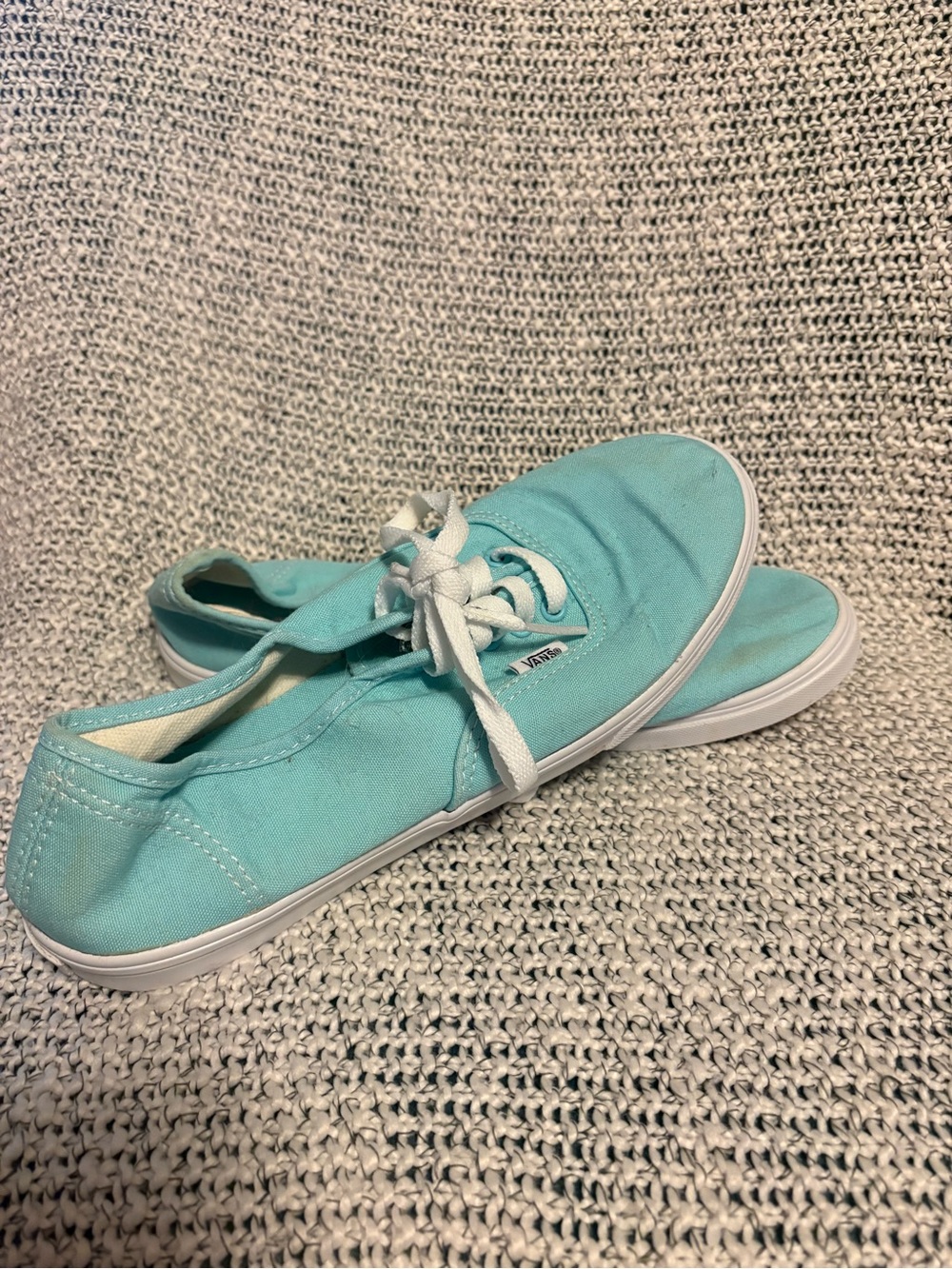 Vans Teal Canvas Low-Top Sneakers with White Laces